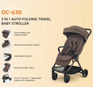 Cochecito de Bebé Plegable Automático 3 en 1, Portátil, para Recién Nacidos, Niños Pequeños e Infantes, con Silla de Auto y Portabebés - Product Image 2