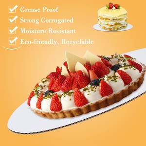 Papan Alas Kue Sekali Pakai dari Karton Bergelombang Putih, Diameter 8, 10, 12 Inci, Bentuk Bulat, Nampan Kue Sekali Pakai - Product Image 3