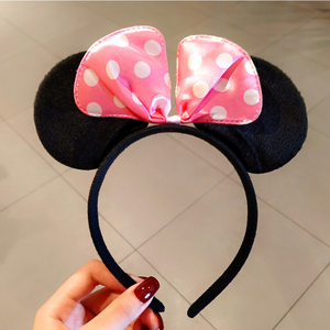 عصابة رأس لطيفة مع قوس كبير من البلاستيك ملحقات الشعر الكرتون شكل آذان الماوس الجميلة للنساء ديكور الشعر اليومي الأنيق - Product Image 5