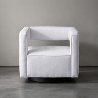 Fauteuil pivotant en tissu, fauteuil cube moderne rembourré, fauteuil de détente individuel pour salon