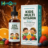 Gouttes Multivitaminées 10-en-1 pour Enfants D3 B9 Acide Folique B12 Fer Complexe Minéral Oméga-3 Santé Bébé et Tout-Petit OEM