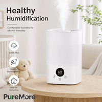 Humidificateur portable à brume froide avec lumière d'ambiance douce, écran numérique et remplissage facile pour la maison, le bureau et la chambre