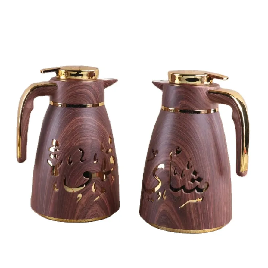 High Quality Arabic Style Vacuum Thermos Tea and Coffee Pot with Pink glass refill