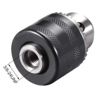 Mandrin de perceuse sans fil filaire à impact électrique en acier 3/8-24UNF avec accessoires d'outils sans fil de capacité 1.5-10mm avec clé dans la boîte