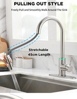 Robinet de cuisine à eau chaude et froide à 3 voies avec capteur tactile intelligent Voriva SUS304 LED