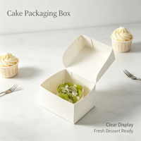 Boîte à gâteau en papier portable avec poignée, pliable, de qualité alimentaire, pour emporter, pour mousse, pâtisserie, dessert, emballage pour boutique