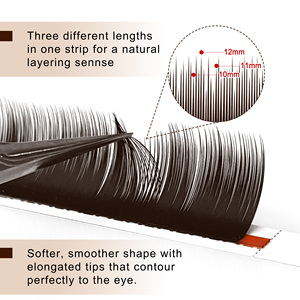 Extension ciglia Marrone Camelia <span class=keywords><strong>Medusa</strong></span> J B C LB LC LU, Volumizzanti Easy Fan in Cashmere, Diverse Lunghezze, in Vassoio - Product Image 3