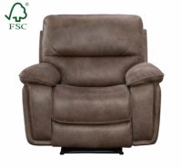 Fauteuil inclinable contemporain en tissu avec structure en bois, 1 place, canapé à mouvement réglable, service OEM ODM