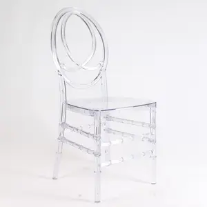 Atacado cadeiras de casamento transparentes, cadeira de plástico transparente empilhável