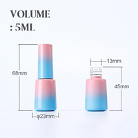 Mini flacon de vernis à ongles UV en verre dégradé de 5 ml, flacon de gel portable avec pinceau