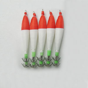 Pesca nocturna en el mar Camarón de madera Anzuelos de <span class=keywords><strong>calamar</strong></span> artificial Jigs de cebo Gancho doble Luminoso <span class=keywords><strong>Yamashita</strong></span> Squid Jig - Product Image 1