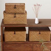 Rangement en osier de haute qualité pour panier cadeau panier de rangement avec couvercle