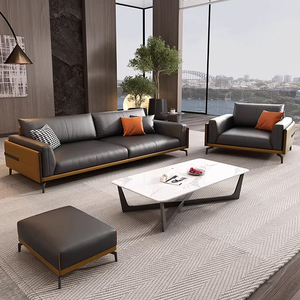 Divano Componibile in Pelle PU per Ufficio, Minimalista Moderno, Ecologico, con Spugna ad Alta Densità, per Aree Riunioni <span class=keywords><strong>e</strong></span> Ricevimento, Divano Aziendale - Product Image 2