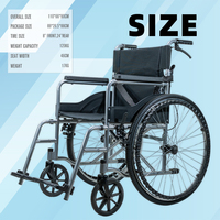 Fauteuil roulant manuel pliable en acier léger, pneus pleins anti-crevaison, capacité de charge élevée, certifié CE ISO