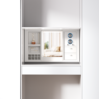 Solution de rangement intelligente à hauteur réglable, table de maquillage avec miroir et éclairage LED, et remontoir de montres