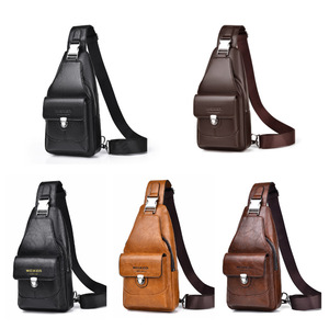 Multi-funcional Cross-Body Daypak mochila Slim peito PU Sling <span class=keywords><strong>Bag</strong></span> dos homens com decoração de carta para atividades ao ar livre ciclismo - Product Image 1