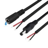 Câble d'alimentation 12V DC, Pigtail mâle, 5.5x2.1mm, avec prise, câble de 3M