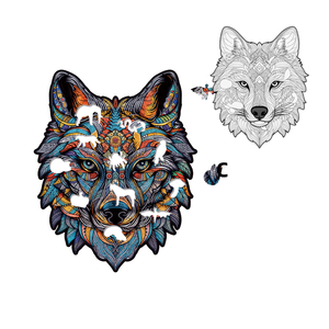 Rompecabezas <span class=keywords><strong>de</strong></span> Madera Personalizado con Forma <span class=keywords><strong>de</strong></span> <span class=keywords><strong>Lobo</strong></span> Mandala, Piezas <span class=keywords><strong>de</strong></span> Madera <span class=keywords><strong>de</strong></span> Tilo Cortadas con Láser, Impresión UV, Acabado Satinado, Caja <span class=keywords><strong>de</strong></span> Regalo, Directo <span class=keywords><strong>de</strong></span> Fábrica OEM - Product Image 1
