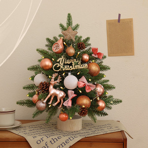 Hiasan pohon Natal merah emas Mini dapat dikustomisasi Dekorasi Desktop DIY PVC kualitas tinggi fitur personal untuk memberikan hadiah - Product Image 4