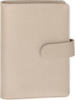 A6 Notizbuch-Ringbuch, Nachfüllbar, 6-Ring-Budget-Ordner-Hülle aus PU-Leder, Budgetplaner und Notizbuch