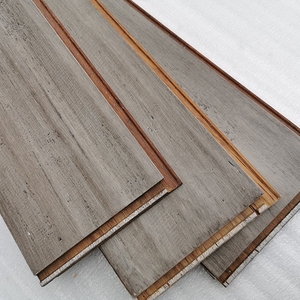 Sol intérieur tissé à brins antiques de haute qualité, personnalisé et écologique Sol gris en bambou gratté à la main pour le salon - Product Image 4