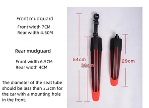 הסיטונאי mtb הקדמי & אחורי mudgard האחורי מתקפל אופניים פנדר אביזרים לאופניים - Product Image 2