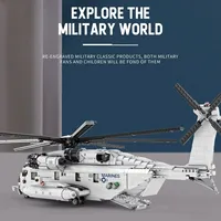 Reobrix 33037 ensembles de blocs de construction 1/35 échelle militaire CH-53E Super étalon hélicoptère modèle bricolage assemblage brique jouets pour enfants
