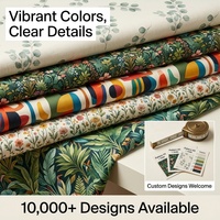 Tissu en mélange de lin et de coton doux, tissé, imprimé numériquement sur mesure, motif floral, pour vêtements, sans quantité minimale de commande