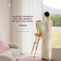 Rideaux transparents brodés couleur crème, légers et parfaits pour la chambre, le salon, le balcon ; Luxe discret