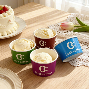 ถ้วยกระดาษบรรจุภัณฑ์ไอศกรีม ซันเด ขนมหวาน ขนาด 4oz 5oz 6oz 8oz 12oz สำหรับขายส่ง ปรับแต่งได้ ใช้แล้วทิ้ง เกรดอาหาร - Product Image 1