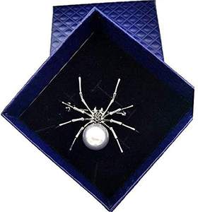 女性のためのファッションビクトリア朝の黒の真珠とマイクロスパイダーブローチ - Product Image 6