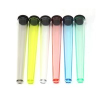 Tube conique en plastique PS en gros 16x112mm avec bouchon à vis PP étanche pour herbes, pâtes cosmétiques, crèmes, baumes, stockage d'échantillons