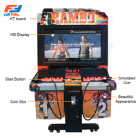 Machine d'arcade de tir à monnayeur Rambo First Blood avec écran LCD HD 55 pouces, double pistolet, jeu simulateur Stallone pour centre de divertissement