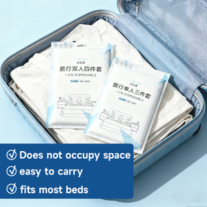 Conjunto de Roupa de Cama Descartável Ecológico de Viscose Não Tecida com Estampa de Desenho Animado, Substituição de Roupa de Cama para Hotel, Impermeável, 3 ou 4 Peças - Product Image 5