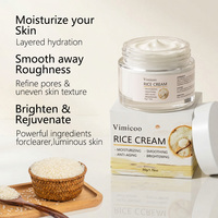 Crème Éclaircissante en Gros pour Soins de la Peau, à l'Extrait de Riz et à l'Acide Hyaluronique, Nourrissante et Blanchissante, pour Femmes à Peau Noire, Soin du Visage