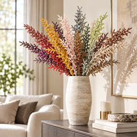 Vente en gros de fausses fleurs artificielles en forme d'astilbe à longue tige, couleur roux-brun rouille, pour la décoration de Thanksgiving, de mariages et d'événements