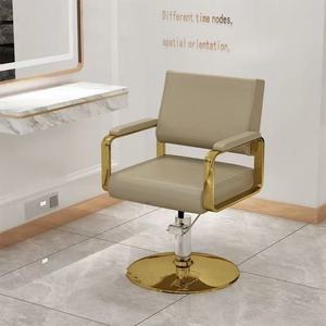 Chaise de salon en cuir, chaise de barbier réglable avec accents métalliques pour salons de coiffure - Product Image 2