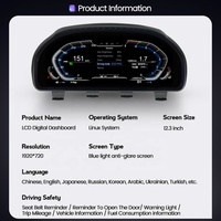 Écran virtuel numérique MEKEDE 1920*720 pour voiture, compatible avec les séries 5 GT F07 F10/F11/F18, séries 6 F06/F12/F13, séries 7 F01/F02/F03