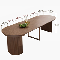Ensemble de salle à manger moderne nordique sur mesure avec 1 table et 6 chaises, table à manger avec rangement dissimulé pour la maison