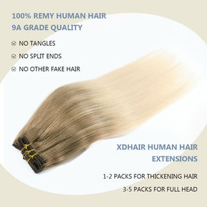 Extensiones de cabello humano con Clip para mujer, extensiones de cabello natural brasileño, con cutícula virgen, visón suave, negro brillante y suelto, venta al por mayor - Product Image 3