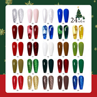 JTING Coffret de vernis gel de Noël 24 couleurs, design personnalisable, collection OEM/ODM, vernis à ongles UV sans HEMA, pour salon de manucure