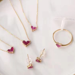 Bán Buôn 18K Vàng Trang Sức Tình Yêu Tim <span class=keywords><strong>Ruby</strong></span> Nhẫn Thiết Kế Cho Cô Gái Ladies - Product Image 4