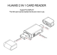 NM-lector de tarjetas de memoria OTG 2 en 1 NM y TF, nano tipo C
