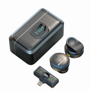 Microphone sans fil avec boîtier de charge, longue durée d'utilisation, pince à collier magnétique, mode pratique pour les interviews en direct en plein air - Product Image 1