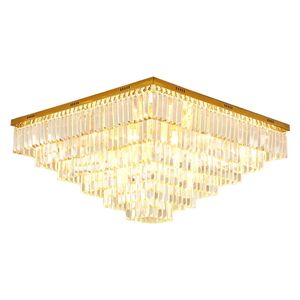 Nueva llegada Zeal Lighting dormitorio luces nórdico moderno lujo Led redondo cuadrado oro cristal lámpara de techo - Product Image 5