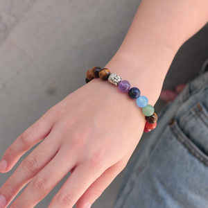 Tiger's Eye Agate <b>Bead</b> <b>Bracelet</b> With Buddha Charm Unisex Natural Stone Jewelry Everyday Wear - Product Image 2