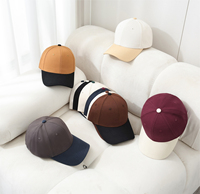 Gorra de béisbol de 6 paneles con visera rígida y bordado, logotipo personalizado, algodón, bloques de color, sombrero para el sol, gorra trucker lisa para primavera y verano al aire libre