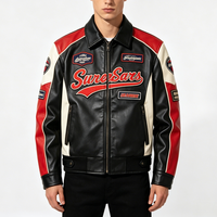 Veste en cuir de course OEM, veste de motard en peau de mouton véritable de qualité supérieure, broderie complexe, manteau de moto de luxe, étiquette privée personnalisée