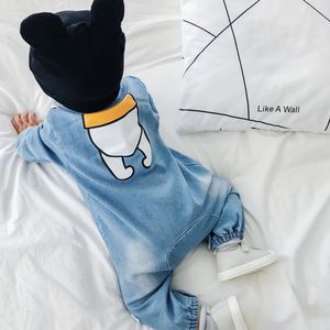 Ensemble barboteuse et chemise en jean en coton pour bébés garçons, vêtements personnalisés pour bébés, vente en gros en ligne de produits chinois - Product Image 4