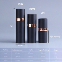 Plastique comme bouteille de lotion emballage fond de teint 5ml bouteille airless noir portable personnalisé 10 ml 15ml cartons cosmétiques de voyage